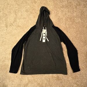 JUSTEE Men's Gray and Black Hooded Sweatshirt Size 2XL